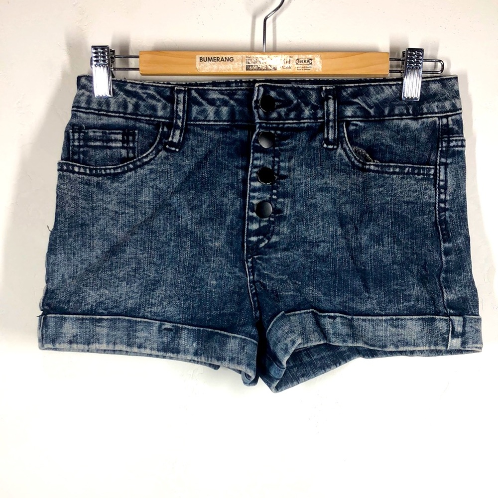 Forever 21 button fly denim jean shorts size 27